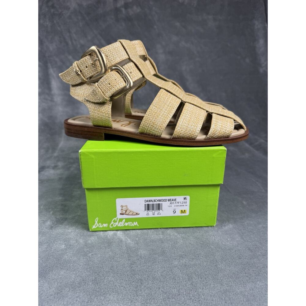 Sam Edelman Dawn Sandal Size 7.5 Birchwood Weave Fisherman, Shoes, Neutral Khaki